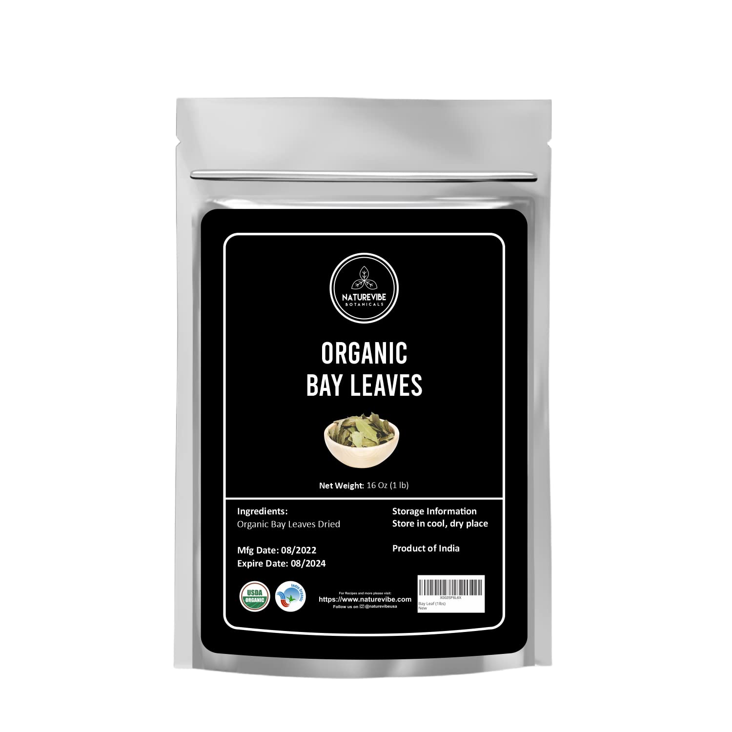 Organic Bay Leaf (1lb) by Naturevibe Botanicals, Gluten-Free, Raw & Non-GMO (16 ounces)