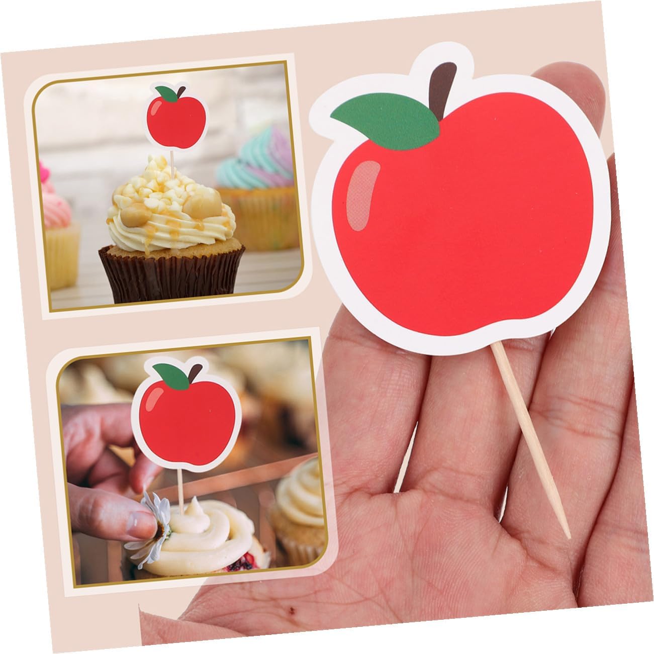 Back to School Cake Picks and Cupcake Decorations, 45pcs Creative Dessert Toppers for Party and School Season Cake Inserts, Non-edible Photo Props for Birthday and Celebration