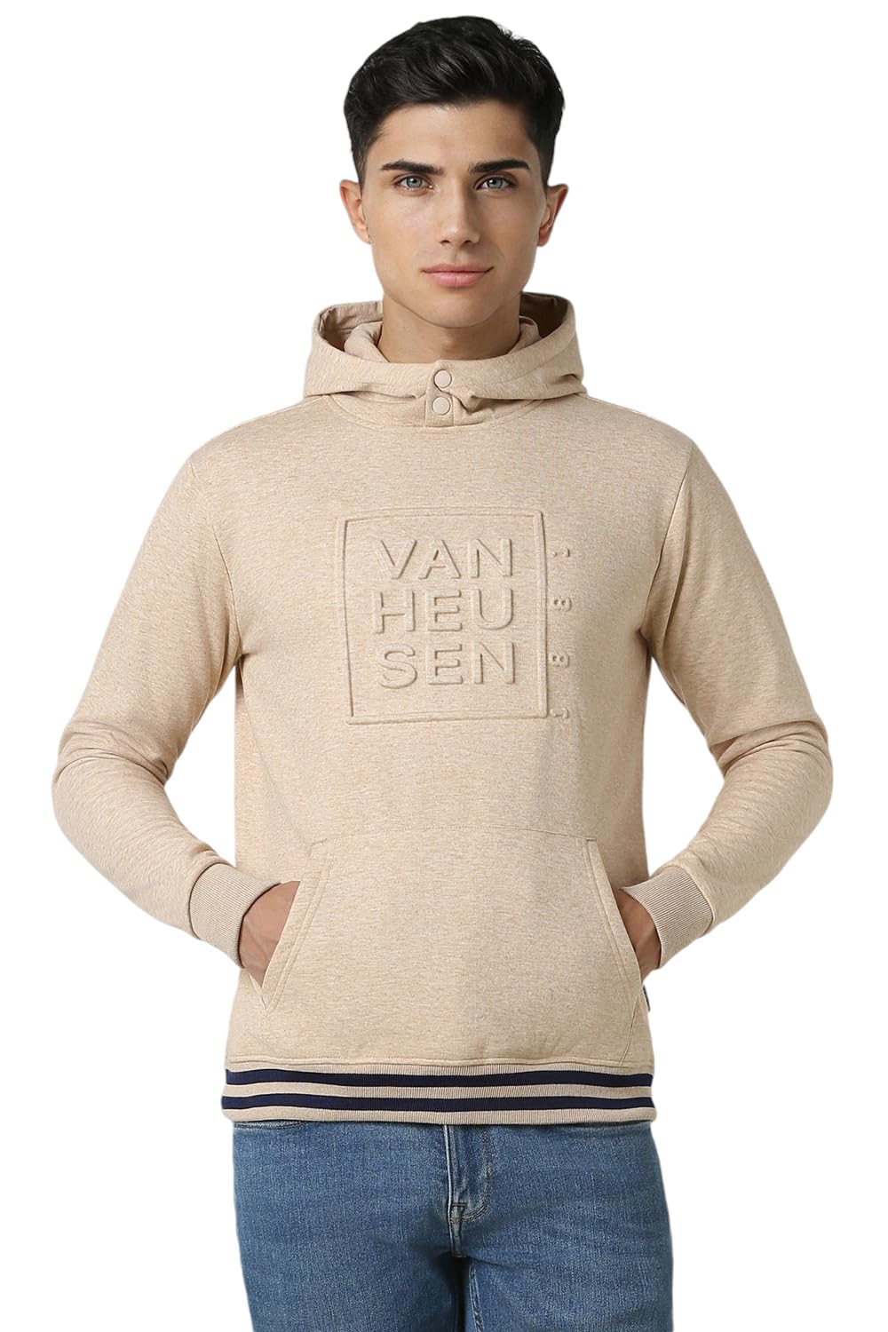 Men's Polycotton Solid Hooded Neck Sweatshirt-image-6