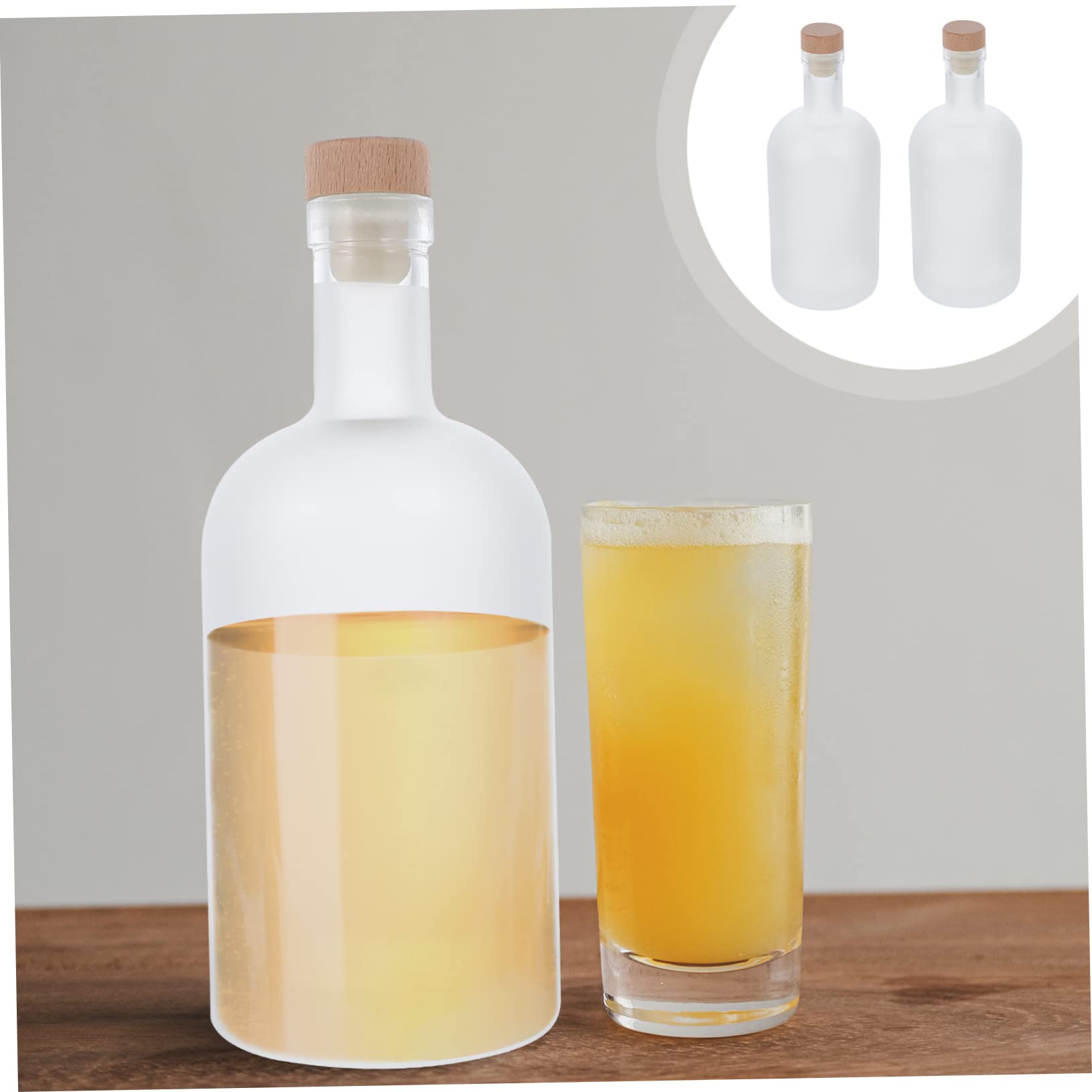 NAMOARLY 2pcs Empty Wine Bottle Rum Decanter Reusable Bottles Refillable Wine Bottles Wine Bottle Empty Airtight Coffee Container Sealed DIY Wine Bottle DIY Wine Bottles Crystal Glass White