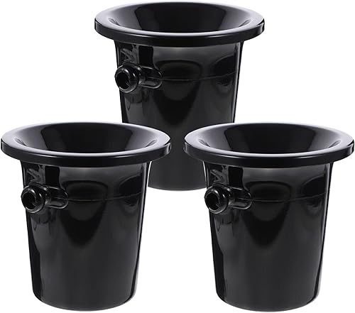 3 unidades de cata de vino Spittoons Wine Spittoons Cubos de vertedero de vino cubo de escupitajo barriles de vino frío cubo de hielo (negro)