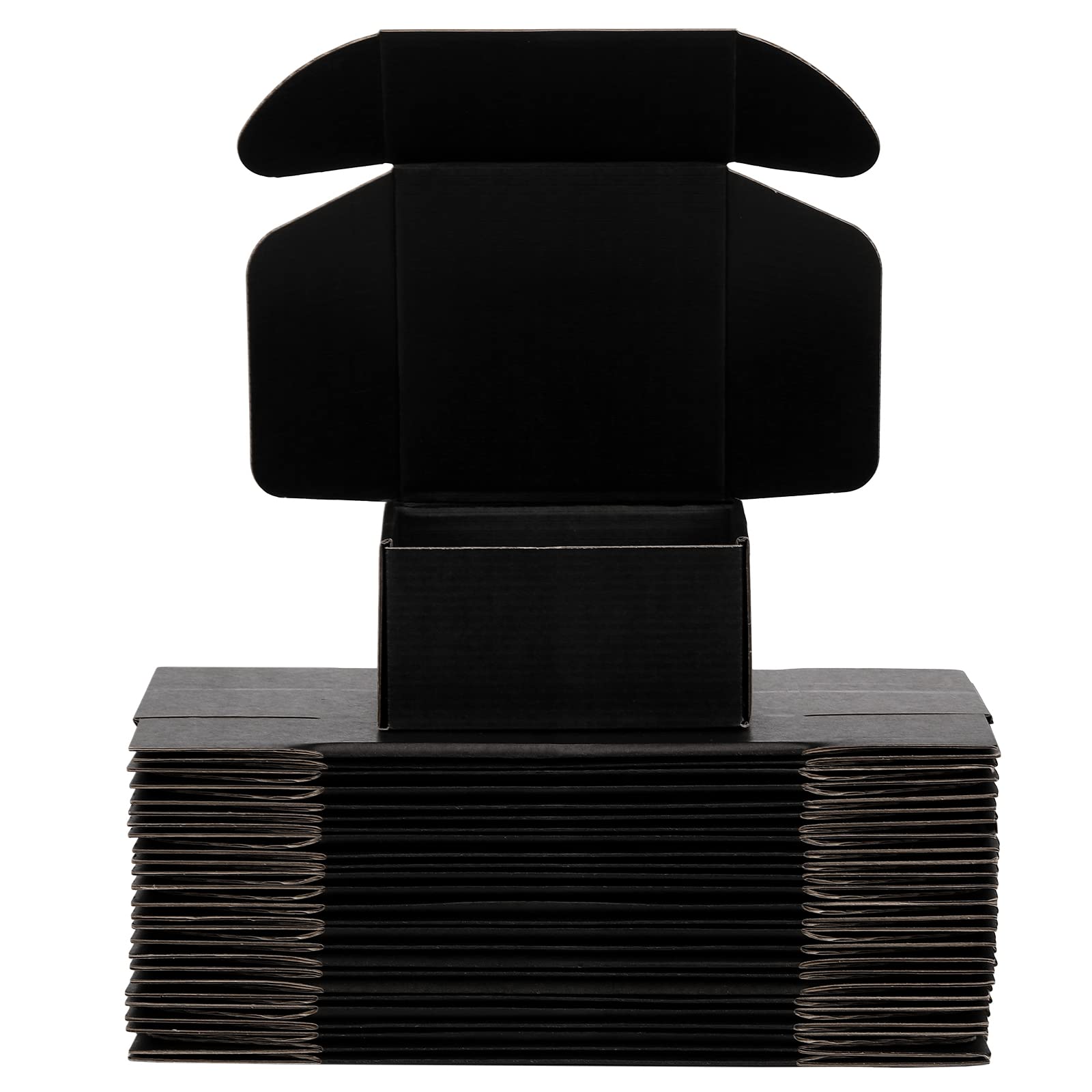 Yidomto Small Shipping Boxes, 7x5x2 inches Set of 25 Black Corrugated Cardboard Mailer Gift Box for Small Business Packaging (Black) — image 1
