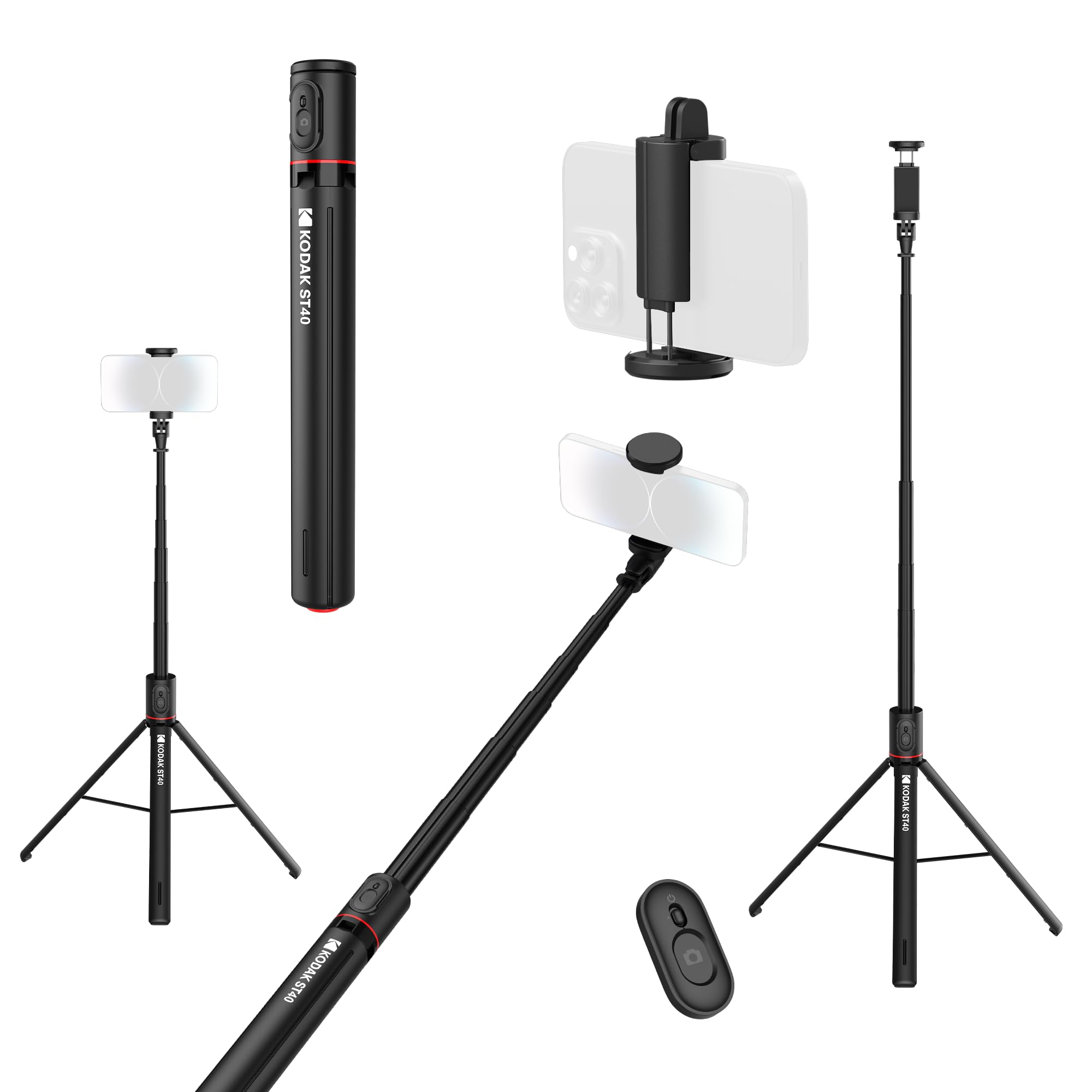 Kodak ST40 69-Inch Selfie Stick Tripod Stand with Portable AI Face 360 Degree Tracking with Magnetic Wireless Remote, for DSLR, Smartphone, GoPro & Action Cam, Vlogging Live Stream-image-14