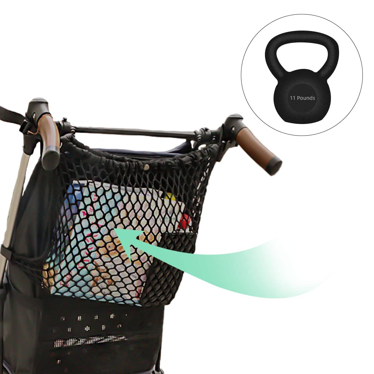 Childress Side Sling Stroller Organizer - Black Storage Bag With Adjustable Straps | Diaper & Snack Storage For Strollers
