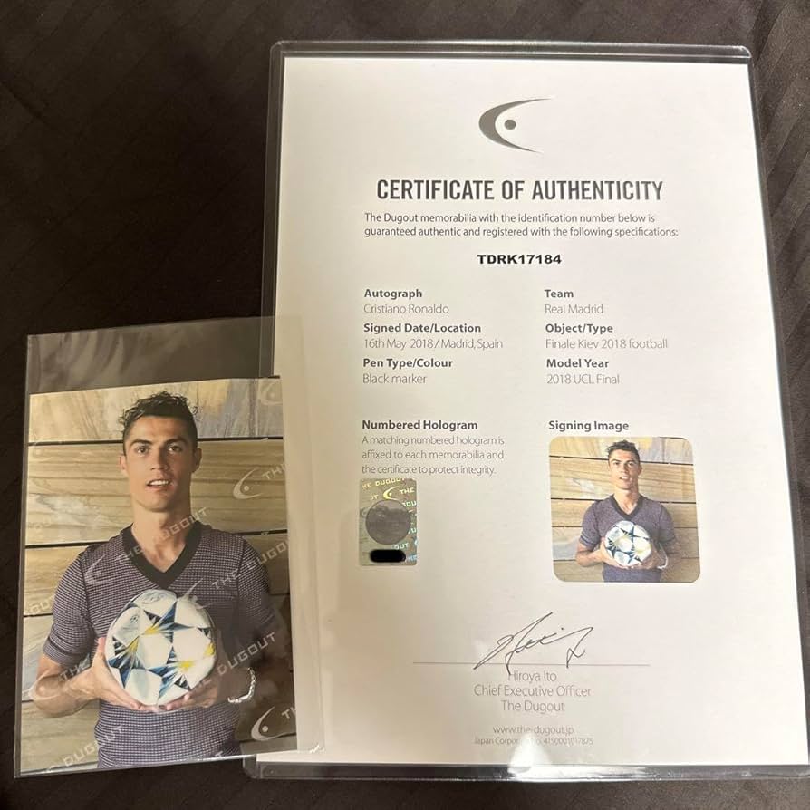 ロナウド　直筆サインボール　レアル・マドリード　当選書付き　ronaldo ロナウド 直筆サインボール レアル・マドリード 当選書付き
