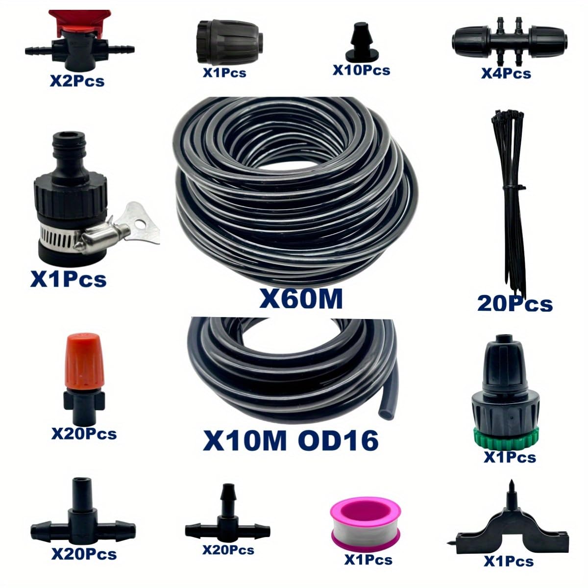 82Ft/25M+101pcs Garden Automatic Drip Irrigation Kit,Adjustable Micro DIY Irrigation Kit Plant Water Saving System,Watering Kit for Lawn Garden Greenhouse (VariantValue)