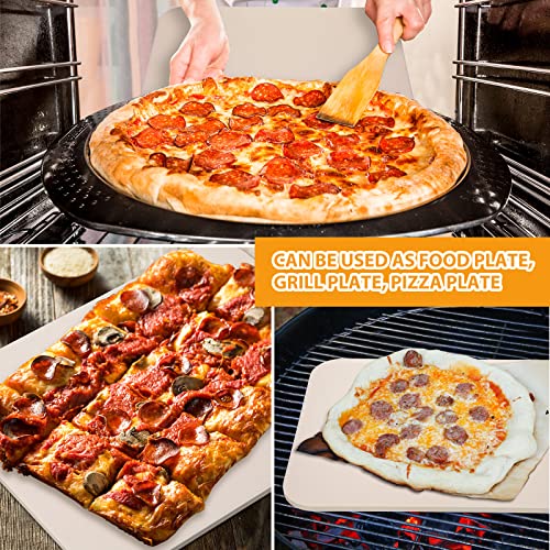 2 Pcs 15 X 12 Inch Pizza Stone, Rectangular Baking Stone, Heavy Duty Cordierite Bread Stone For Oven Grill, Thermal Shock Resistant, Pizza Grilling Stone For Making Crispy Pizza, Bread #TOP5