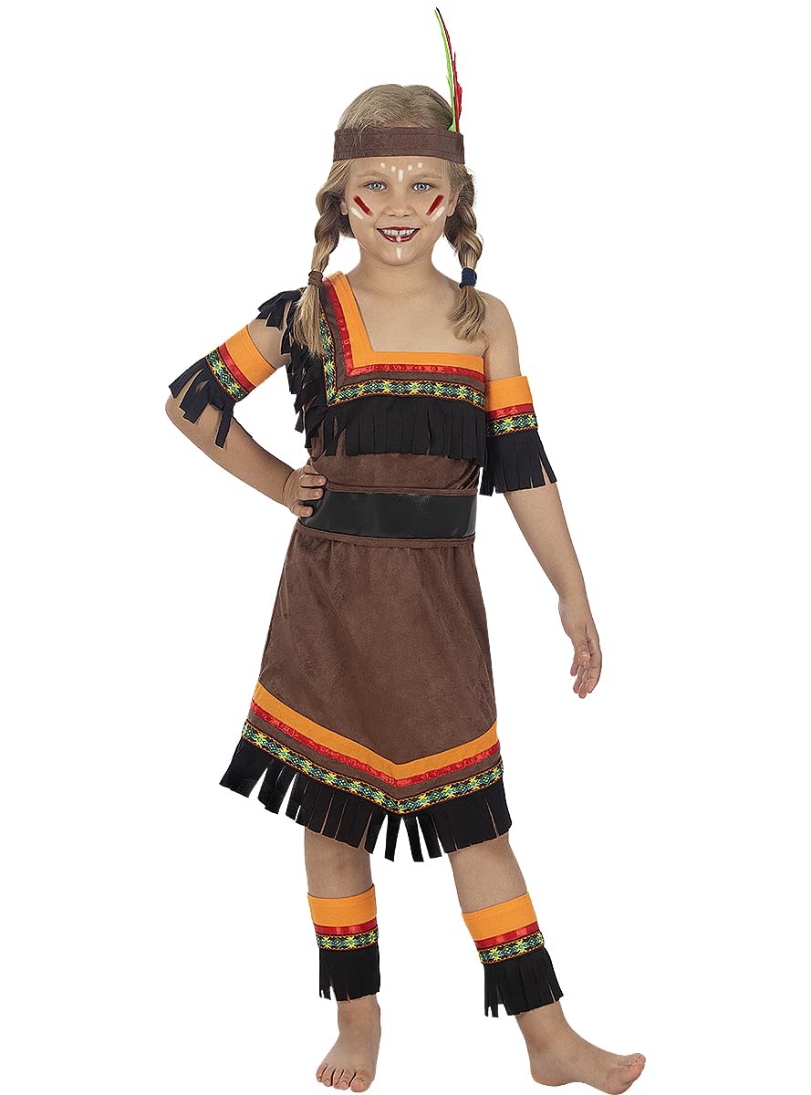 Disfraz De Vaquero Nativo Deluxe Para Niño - Talla 10-12 Años, Incluye Pantalón, Camiseta Y Cinta Con Pluma