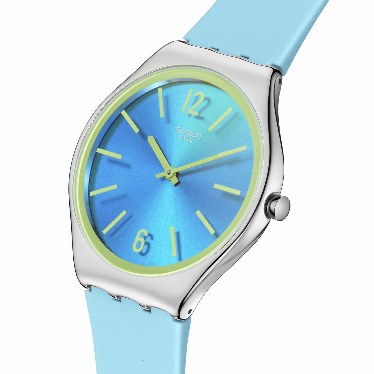 Swatch Reloj casual azul cuarzo acero inoxidable MIDDAY SKY, Azul, SWATCH Esencial