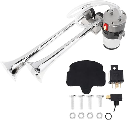 DriSentri Kit de bocina de aire para coche bocinas de tren de 12 V para coche camión 118 dB de doble tono súper fuerte juego de bocinas de aire para