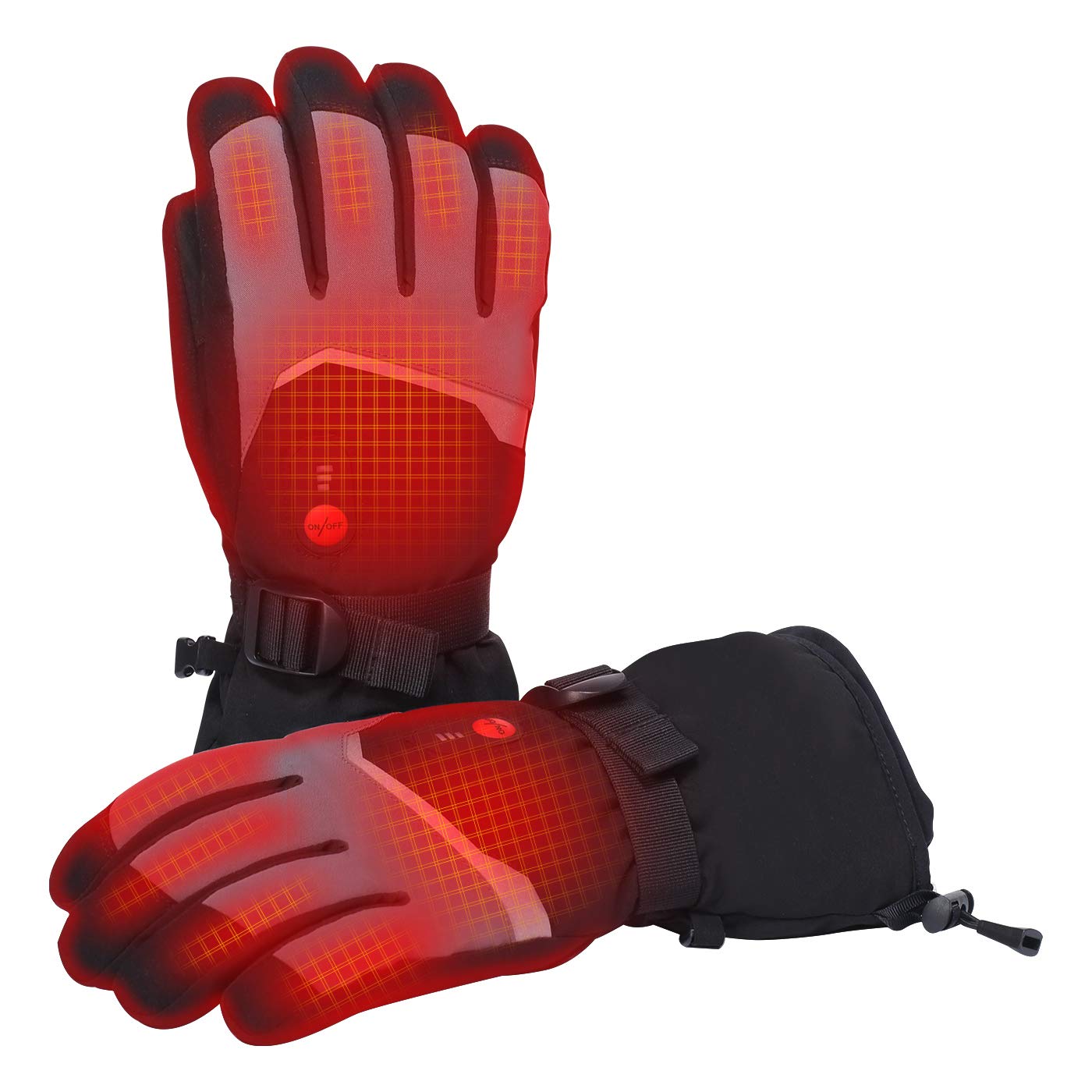 day wolf Heated Gloves for Men Women Electric Rechargeable Battery Touch Screen Gloves for Winter Skiing Skating Camping Snowmobile Motorcycle