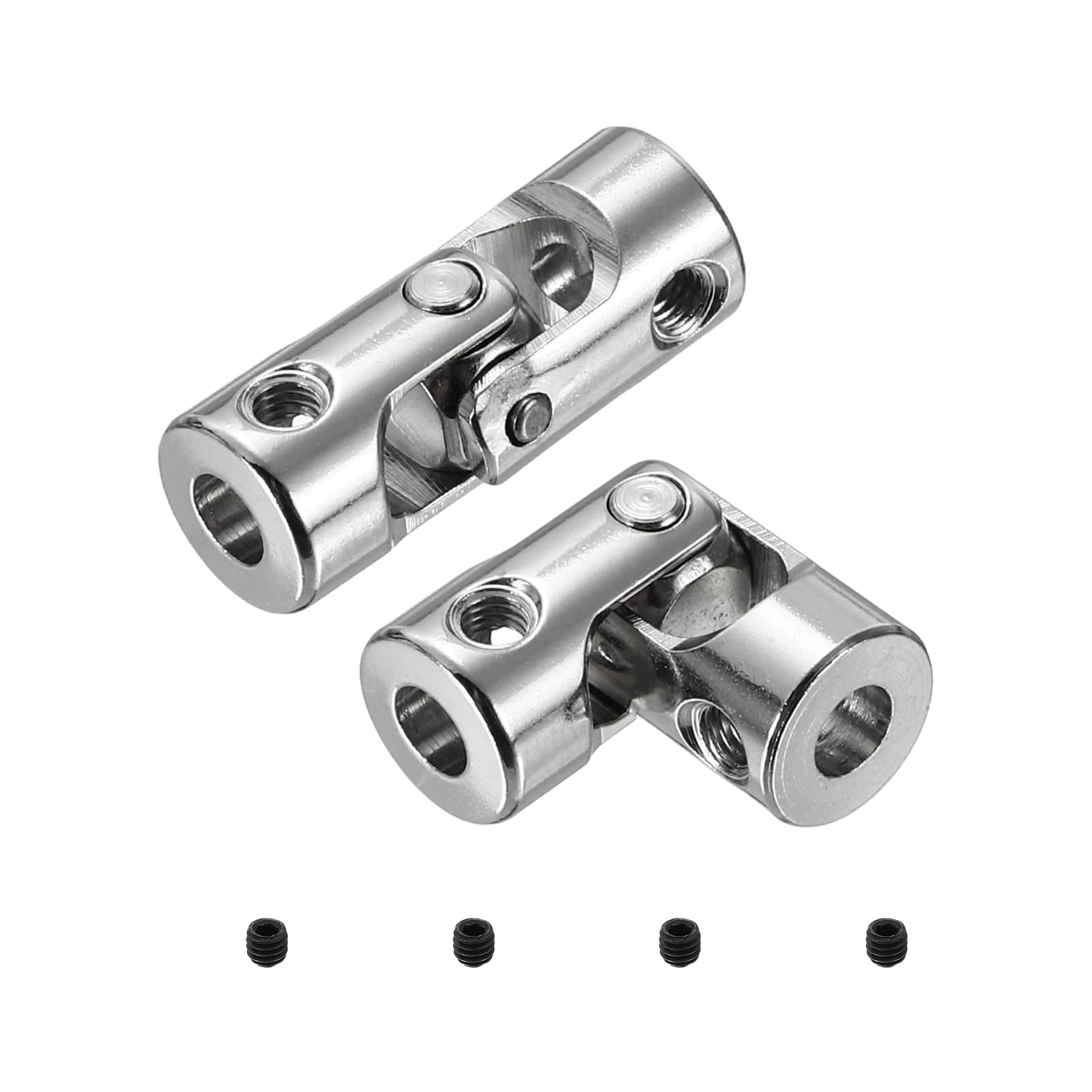 sourcing map 2pcs Universal Joint Shaft Coupling, 3mm to 3mm Inner Dia Rotatable Steering Shaft U Joints Coupler with Screws for RC Car, Robot, Boat Drive Ship Motor Use