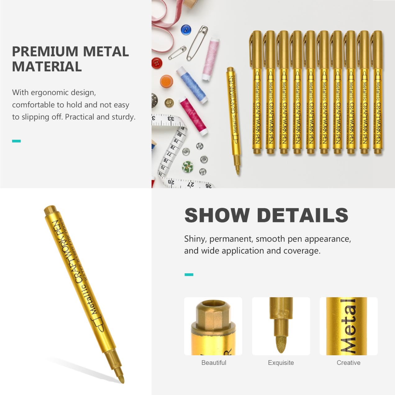 SEWACC 30pièces Marqueurs De Peinture Métallique Pour Textiles Et Stylo De Peinture à Huile Pour Artisanat Et Dessin Feutres Écrits