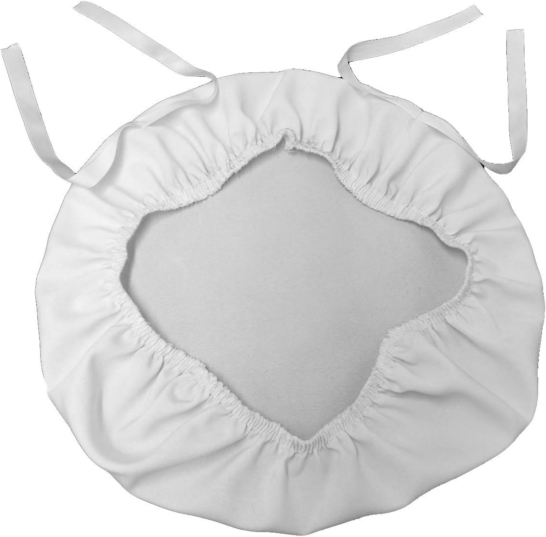 LA Linen Polyester Poplin Chiavari Chair Cushion Cover (4 Pack), White