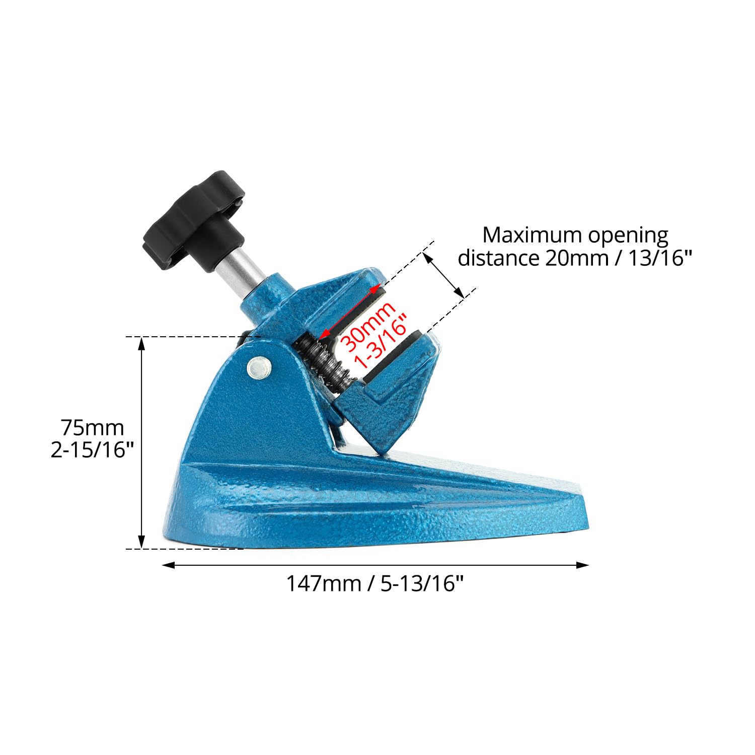 QWORK Micrometer Stand with Double Non-Slip Clamping Pad, 2 Pack Painted Cast Iron Base Micrometer Stand for Micrometers Up to 4"