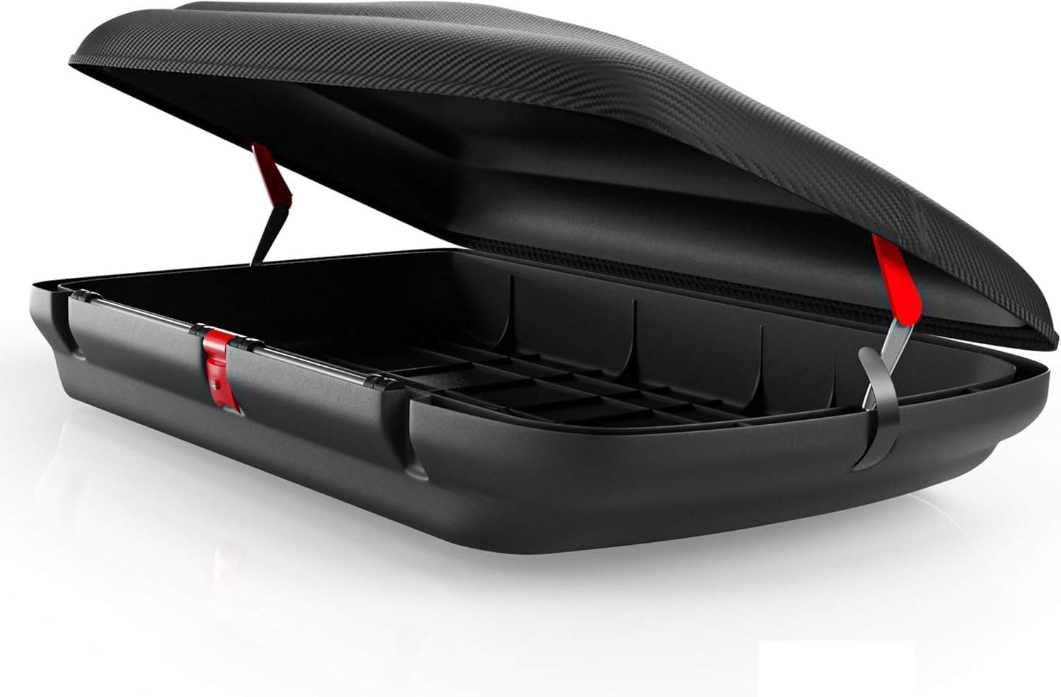 Dachbox VDPBA320 320Ltr im carbonlook abschließbar + Alu Dachträger RB003 kompatibel mit Kia Sportage (5Türer) ab 2016