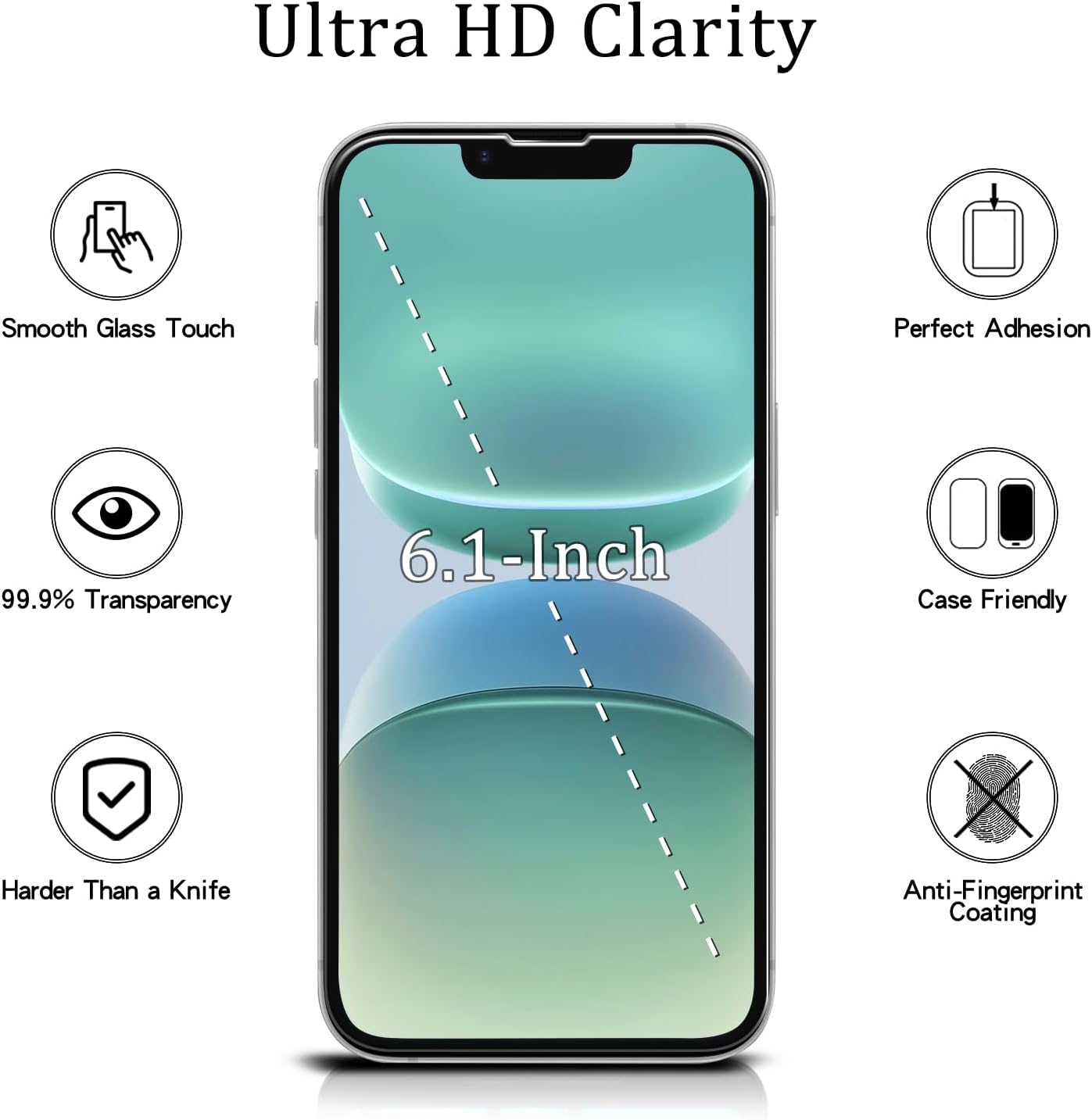 MAYtobe [2-Pack Screen Protector for Apple iPhone 16e Tempered Glass, 9H Hardness, Anti Scratch, Easy to Install