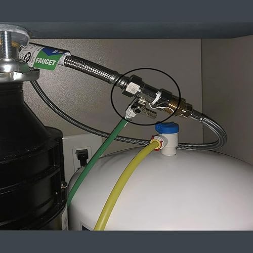 Miniatura 8 de JIUWU Adaptador de agua de alimentación: compresión de 1/2 pulgada y válvula de parada de ángulo de compresión de 1/4 de pulgada O.D para filtros de