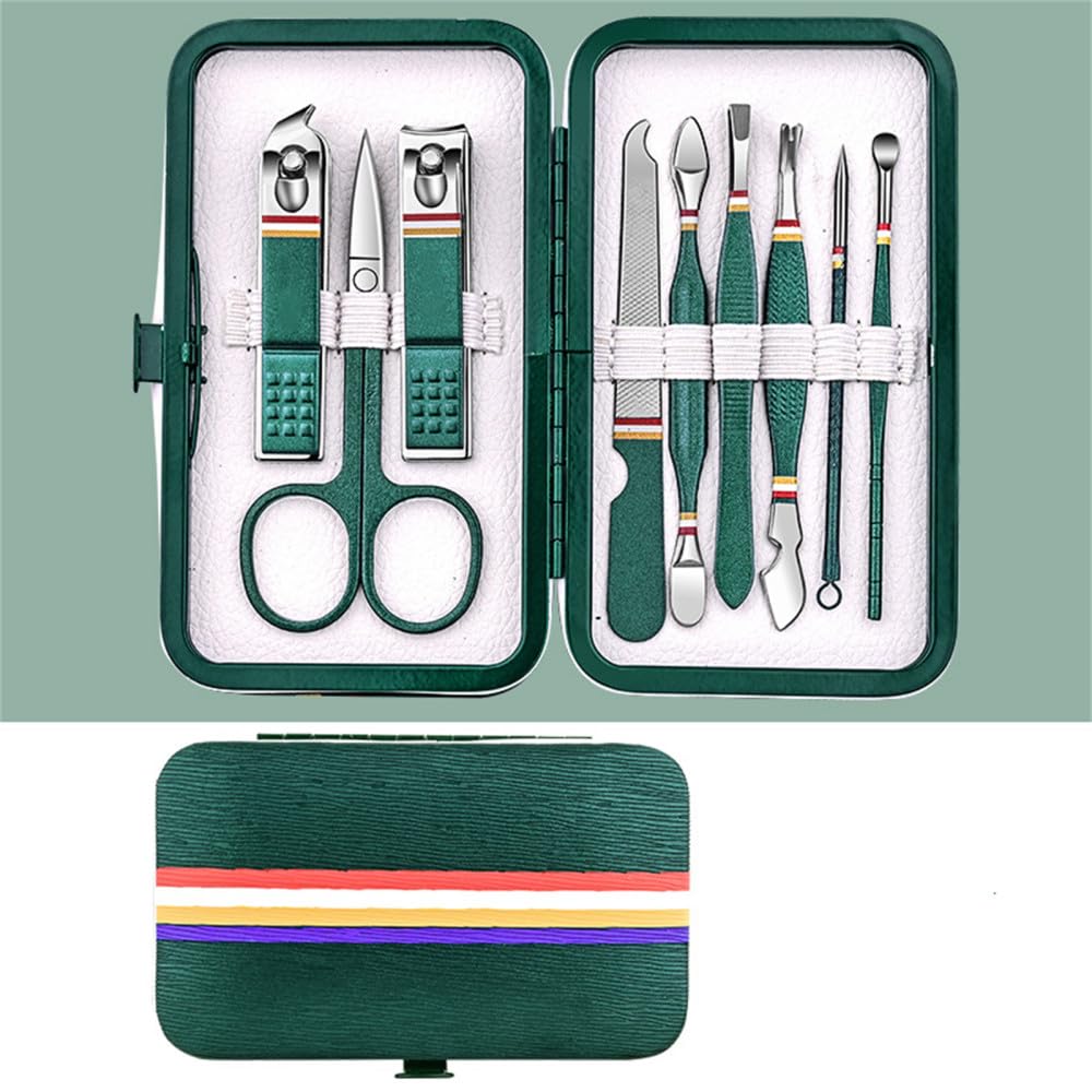 Cortaúñas Juego de cortaúñas con Bolsa Plegable Kits de manicura Juego de Tijeras Cortador Acero Inoxidable Herramienta de Belleza para Maquillaje