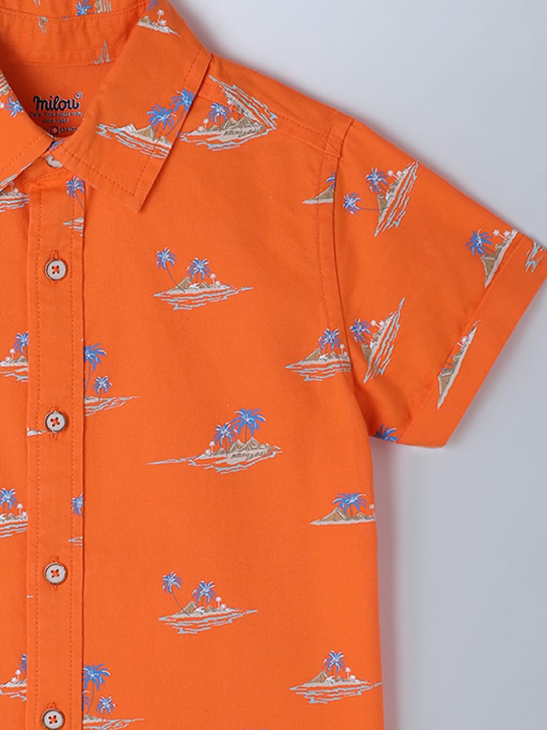 Milou Baby Boy's Regular Fit Shirt (SH-CU007_Orange - Image 6 thumbnail