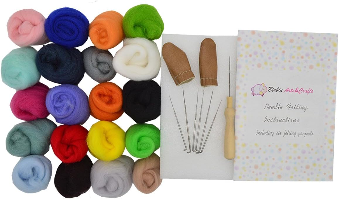 ibotti Needle Felting Starter Kit, with 20 Colors Felt Wool