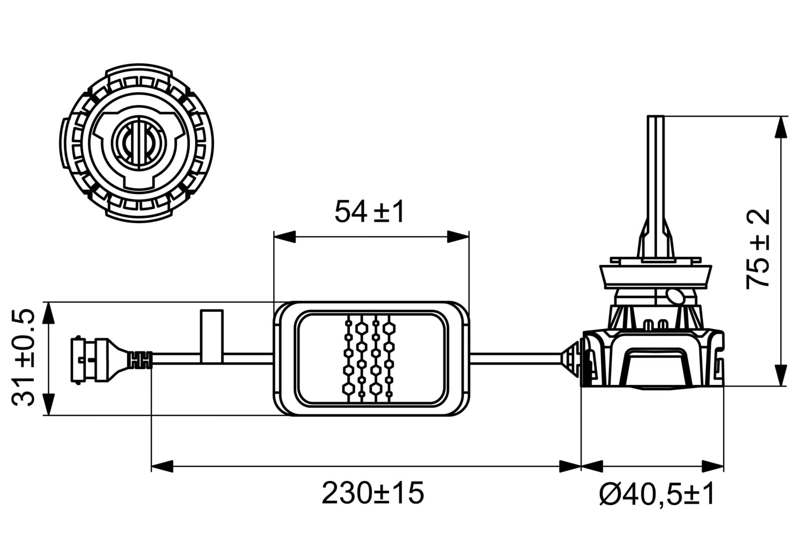 Bosch (mm)=H8 / H11 / H16 - LED Gigalight - lampa samochodowa - 12 V 30W - chłodna biel 6000K, zestaw 2 lamp