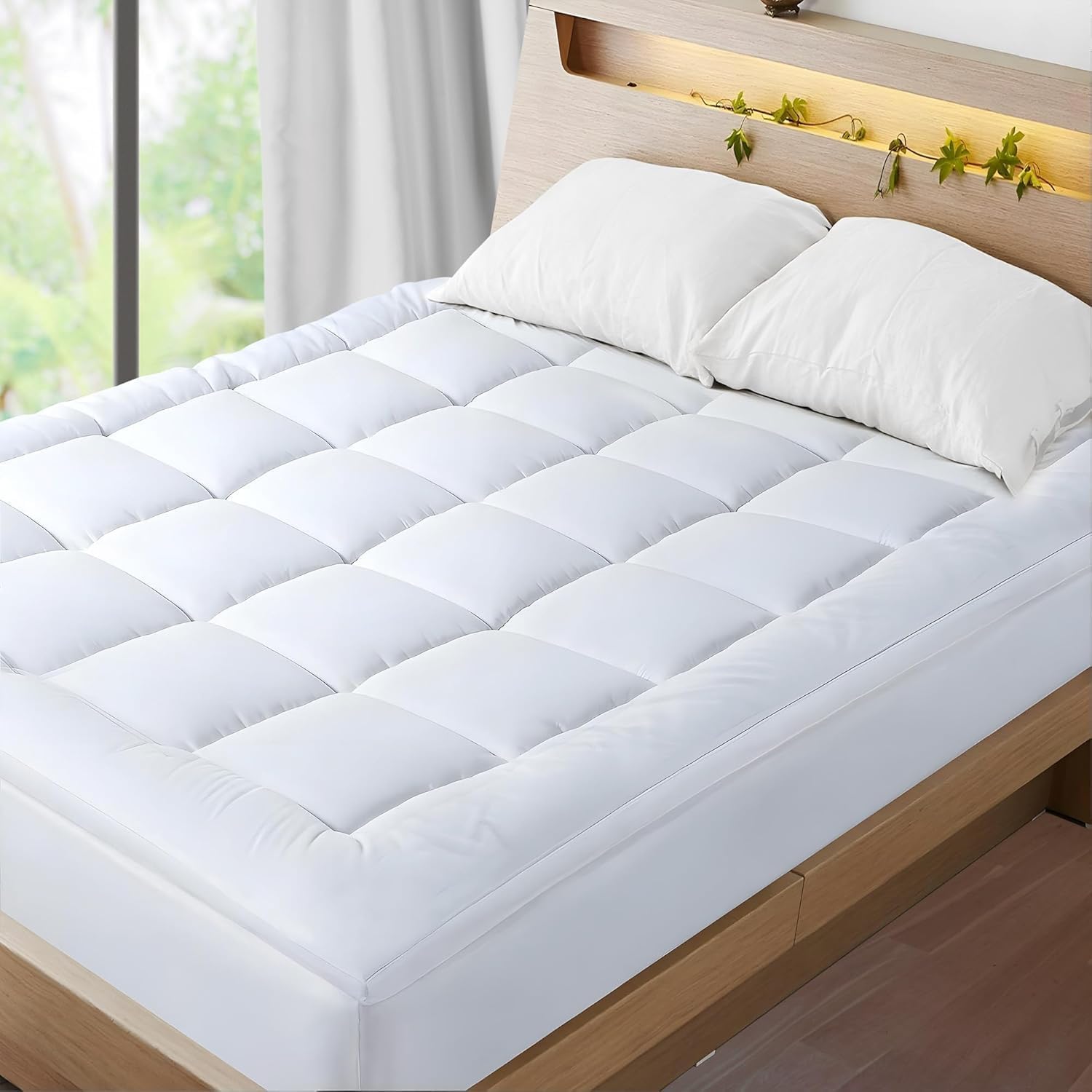 Oliver Bedding Mattress Topper Double Bed 2 Inch Thick (5cm) (Small Single 76 x 190 cm), Hotel Quality & Super Soft Topper, Quilted & Box Stitched, Anti-Allergenic Bed Topper for Back Pain Relief