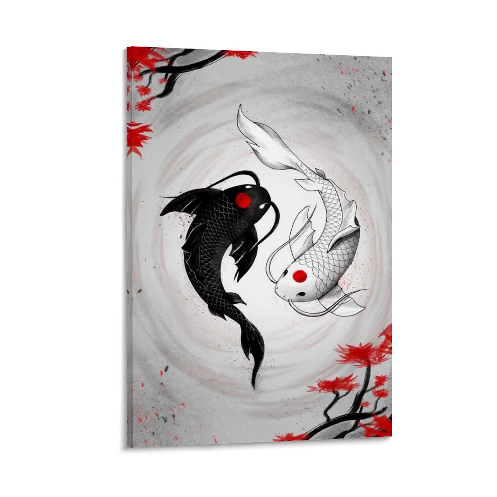Chinese Art Wall Scroll Hanging Painting Scroll Oriental Decor Japanese Poster Lpj Koi Fish(2) Poster Decorative Painting Canvas Wall Art Living Room Posters Bedroom Painting 16x24inch(40x60cm) ( Colo