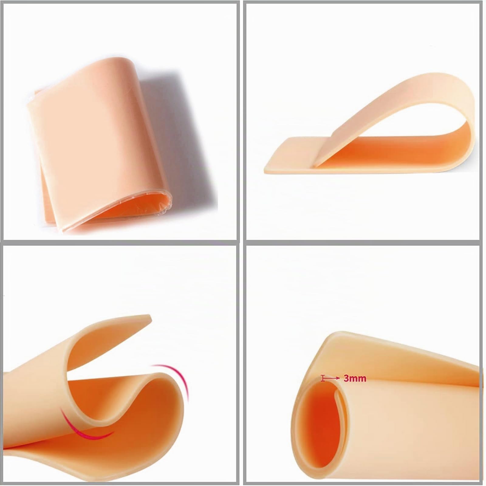 10 Pezzi Pelle Sintetica Tattoo - LEAYOKA 3mm Pelle Finta per Tatuaggi Doppia Faccia Pelle Pratica del Tatuaggio Silicone