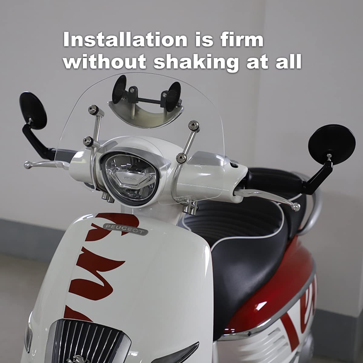 Grandangolare Specchietto per Moto, Universale Generale 180 Gradi Motorrad Retrovisore Olografico Sostituzione Staffa di Ricambio per Parabrezza Centrale
