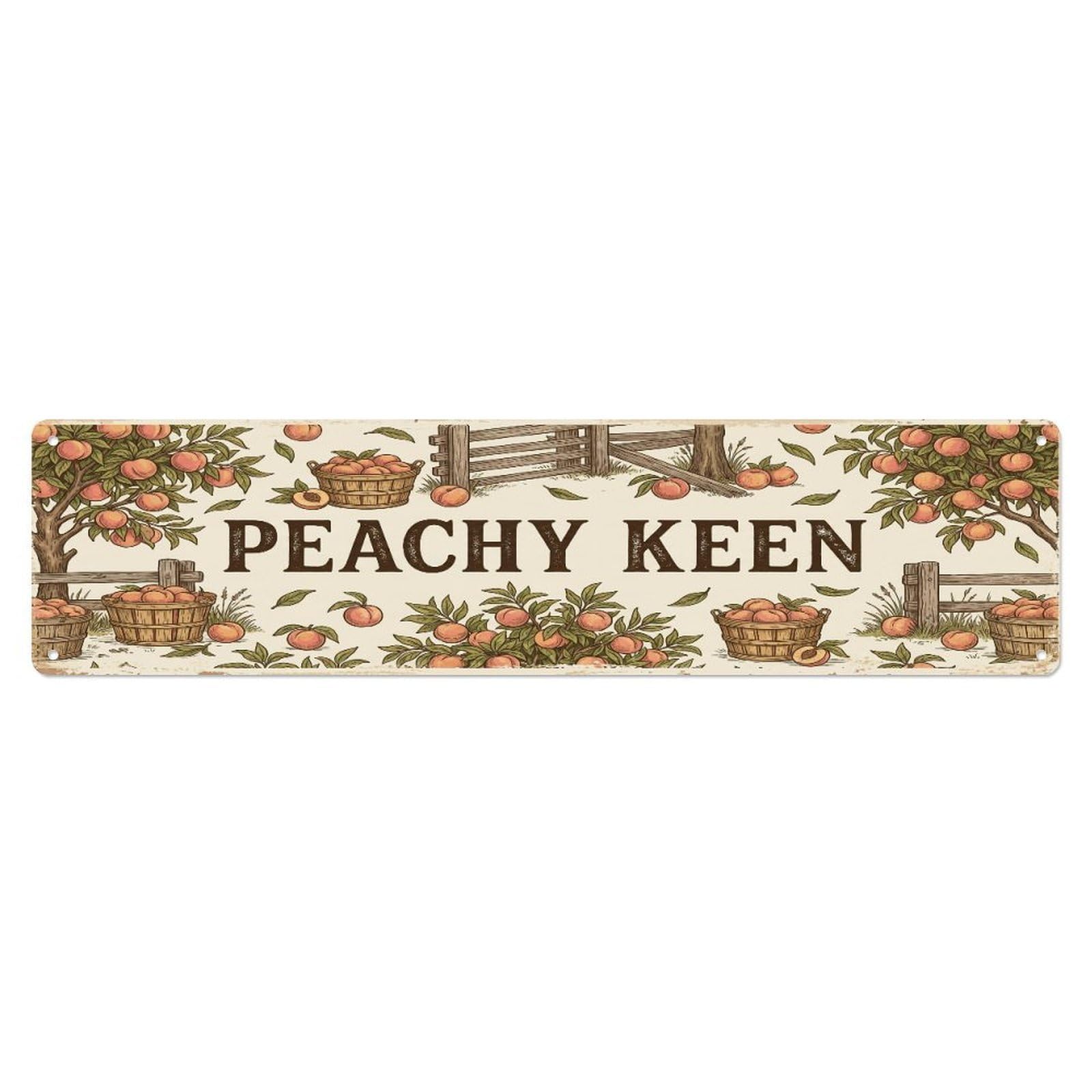 Xanthor Style Metal Tin Sign Vintage Yard Peach Farmhouse Funny Fruit Backyard Farm
