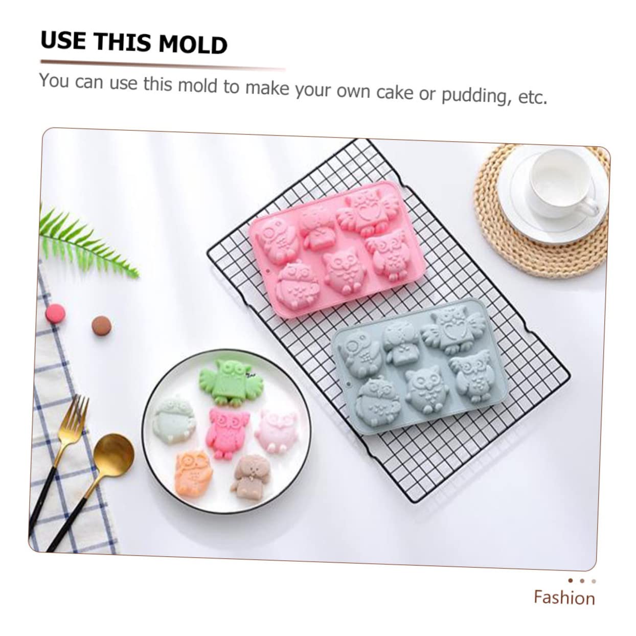 ABOOFAN 6pièces Moule à Gâteau Silicone Forme De Hibou Créatif Pour Pâtisserie Pratique Et Facile à Nettoyer Pour Événements Festifs Et Décorations