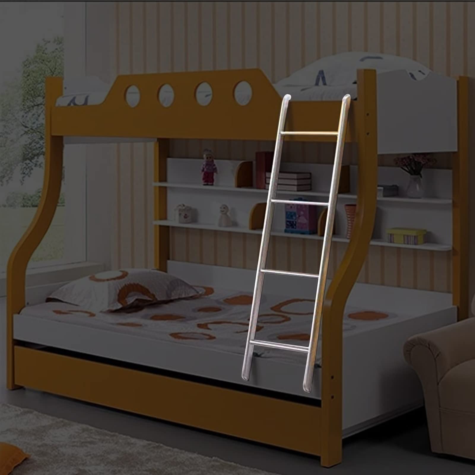 Échelle pour lits superposés et mezzanine de 130 cm suspendue à 4 ou 5 échelons