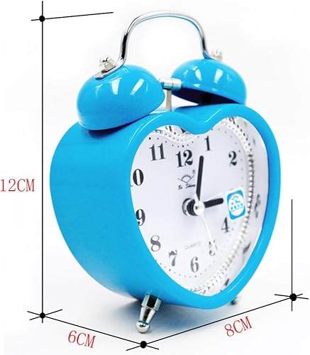 Miniatura 2 de Monique Reloj despertador silencioso analógico de cuarzo con luz nocturna de 3 pulgadas, funciona con pilas para personas que duermen pesadas, con