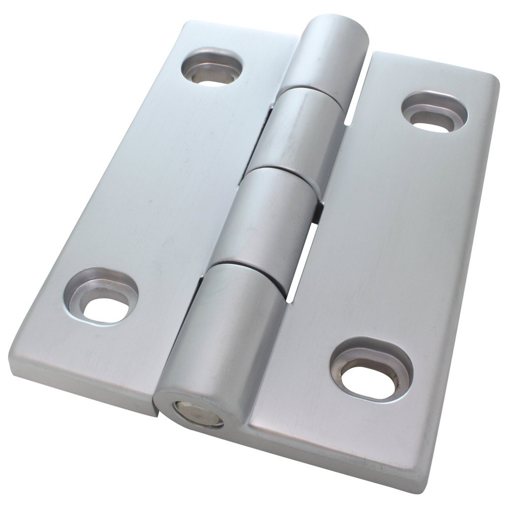 Hinge Heavy-Duty Hinge AL 90 Aluminum Die Cast 50 x 78 mm Silver Grey alu Colour, Aluminium