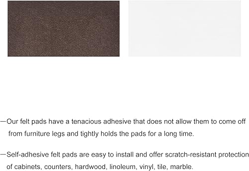Miniatura 3 de uxcell Almohadillas de fieltro para muebles, 4 x 2 pulgadas, autoadhesivas, cortables, antiarañazos, protectores de suelo cuadrados para patas de