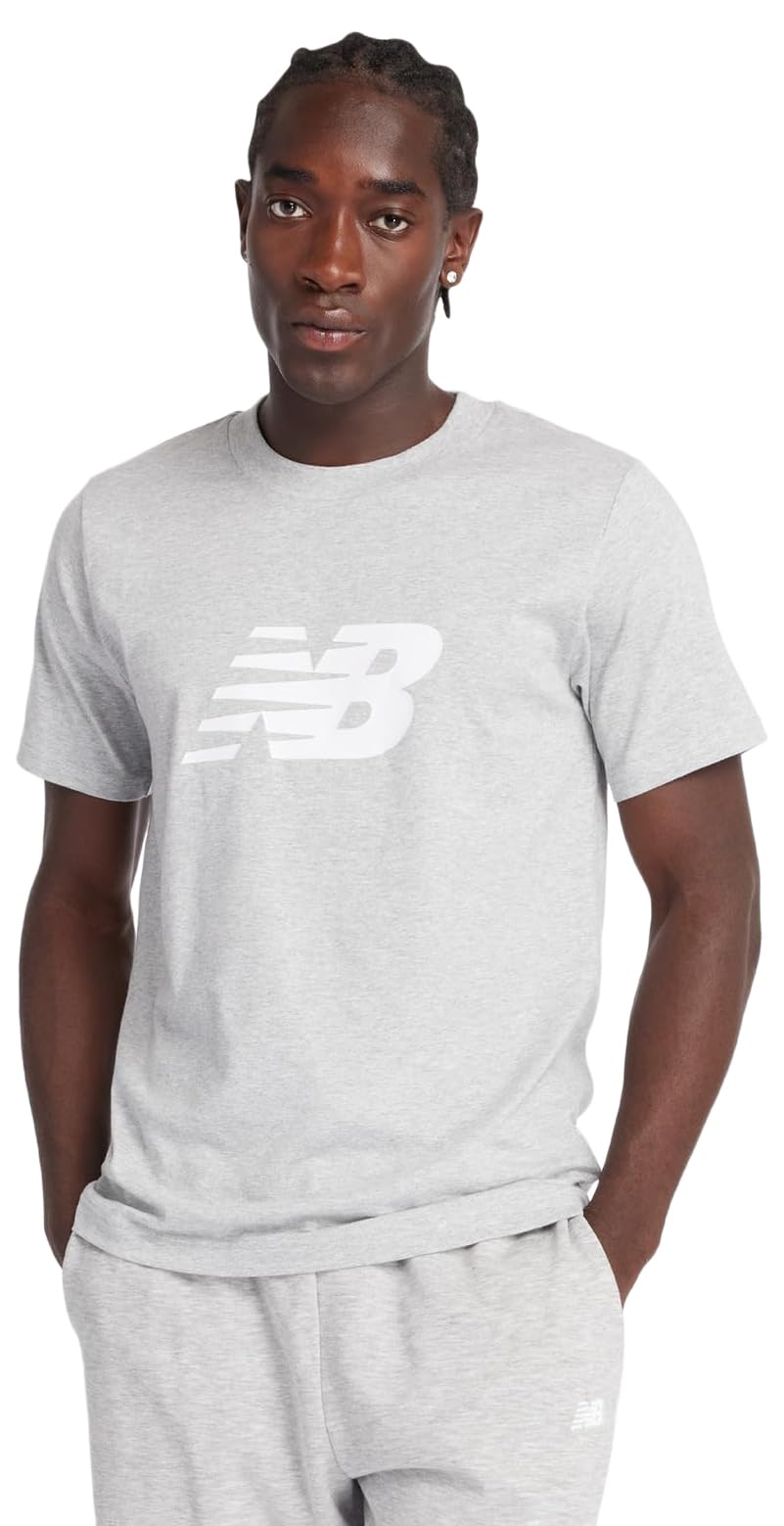 New Balance Mens Sport Jersey Logo T-Shirt Medium Athletic Grey
