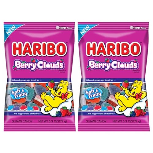 Berry Clouds, Soft & Chewy Gummy Candy, 6.3 oz. Bags, Pack of 2 By Lyza's Sweets & Treats