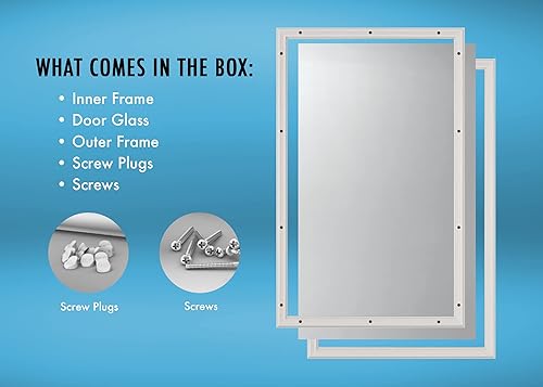 ODL Vidrio de puerta transparente Low-E - Kit de marco de 10" x 38"