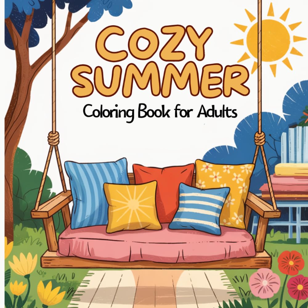 Cozy Summer Coloring Book for Adults: Relaxing Scenes for Stress Relief, Mindfulness and Creative Calm – Featuring 50 Beautiful Illustrations