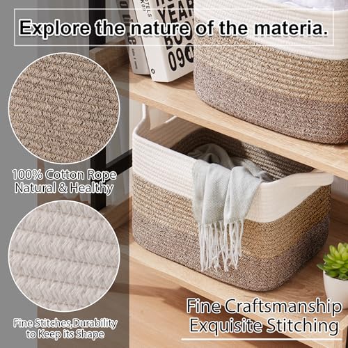 Image of OIAHOMY 30L Storage Basket Large Blanket Basket Living Room Dark Brown