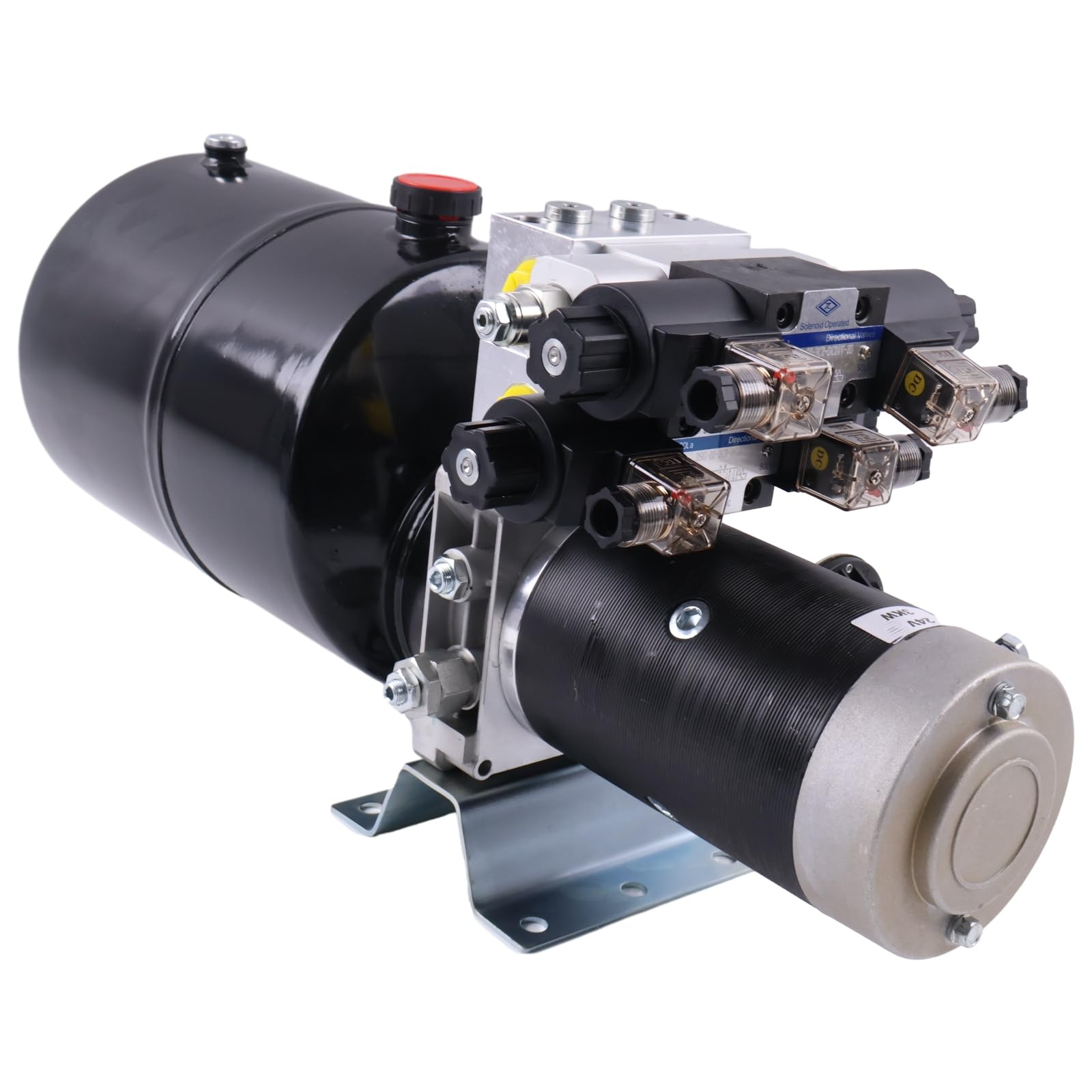 Solarhome Doppeltwirkendes Hydraulikaggregat, 3 kW, 24 V DC, 8 Quart Stahltank, 1,8 GPM, 2900 PSI, SAE 8, kompatibel mit Kippanhänger, Auto-Heben