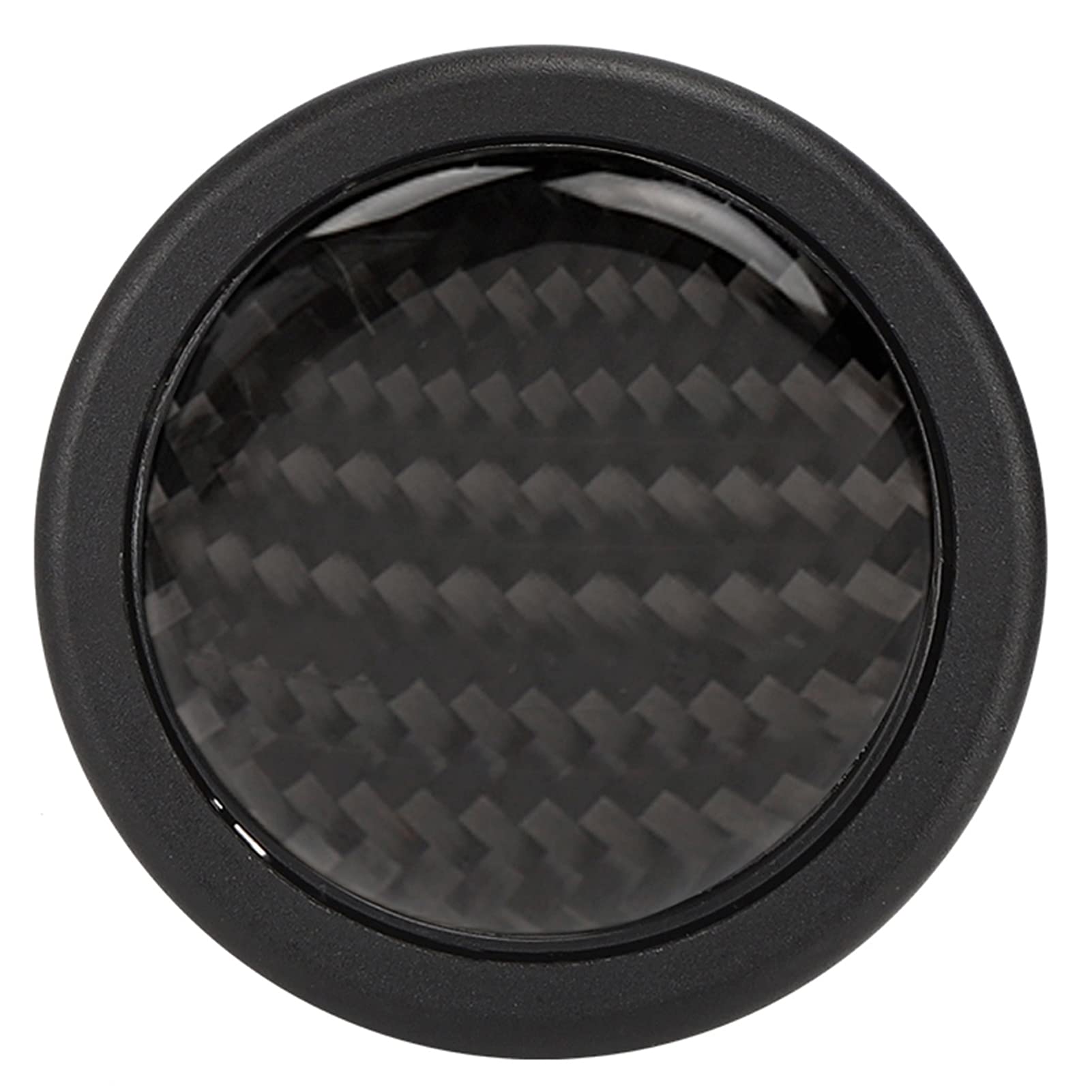 Steering Wheel Horn Button, Carbon Fiber Horn Push Button Kit, Horn Button Horn Harness L Wrench 6 Bolts for Steering Wheel Auto Car Modified Parts, with Logo