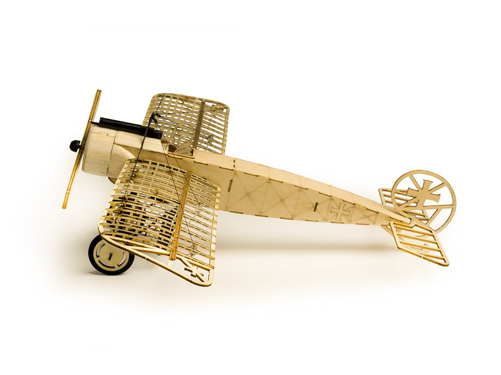 Kit Avion Biplan Avec élastique – Modèle En Bois De Balsa Et Mousse, 50x43cm, Jouet éducatif Aérodynamique - 3