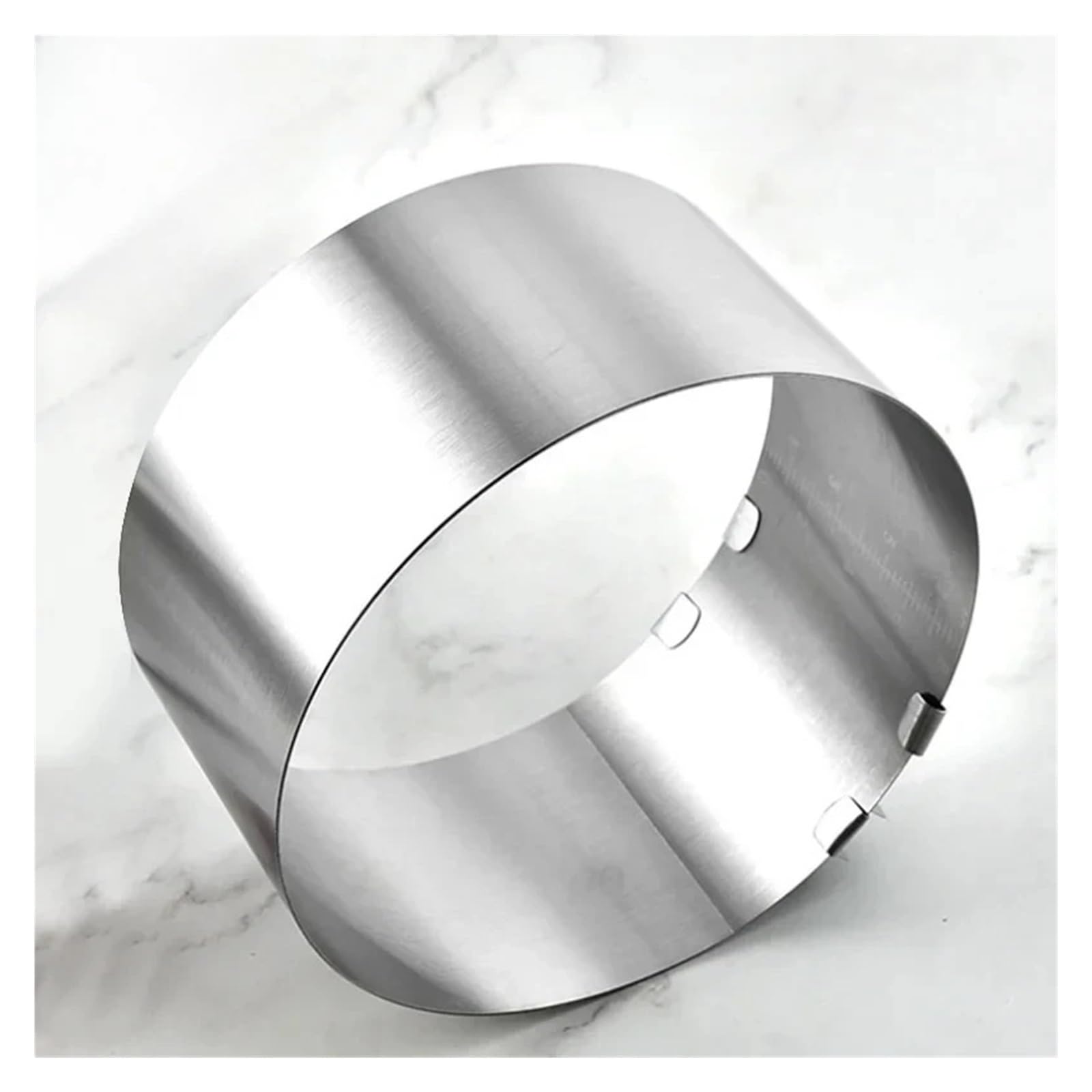 Anillo para Mousse de Acero Inoxidable Molde Redondo Ajustable for Tartas de 6 a 30 cm, retráctil, Acero Inoxidable, con Escala(Height 15cm)