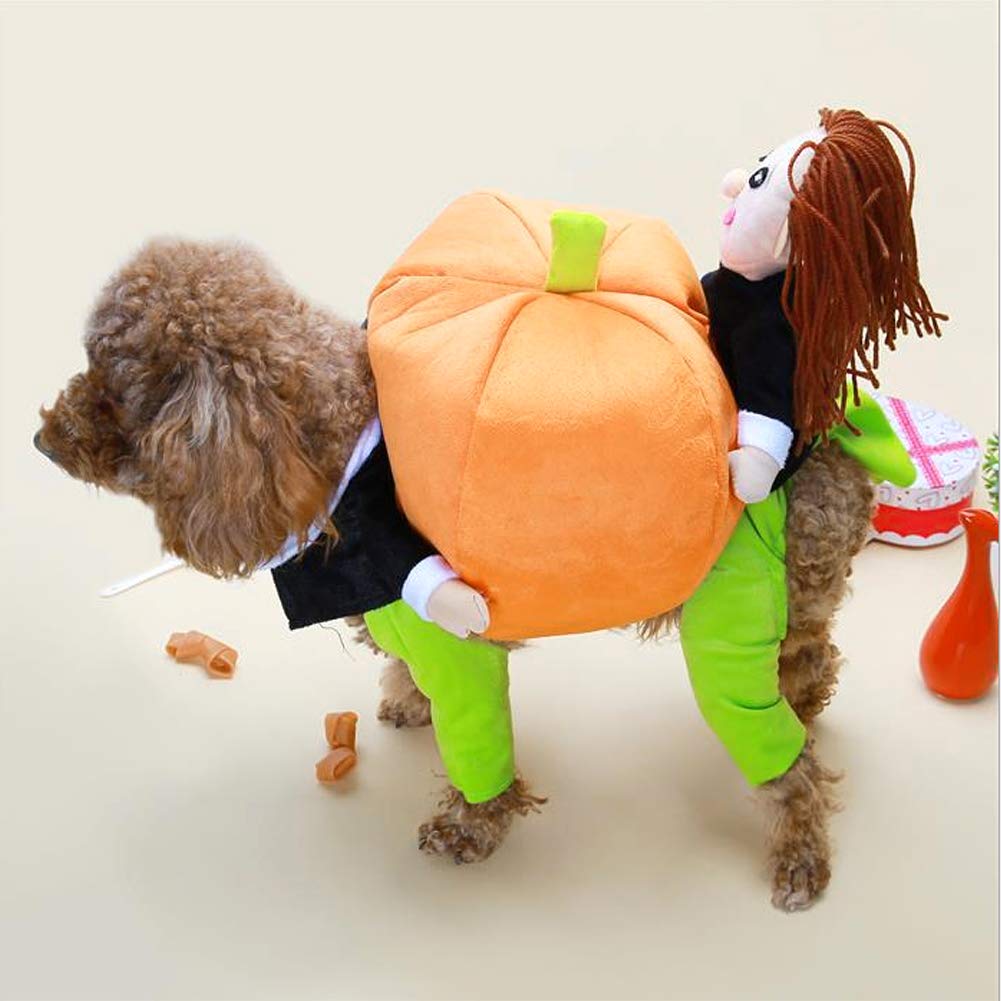 Bawełniany zabawny kostium 3D dyni dla zwierzaka dla psa kota impreza z okazji Halloween Cosplay (XXL)