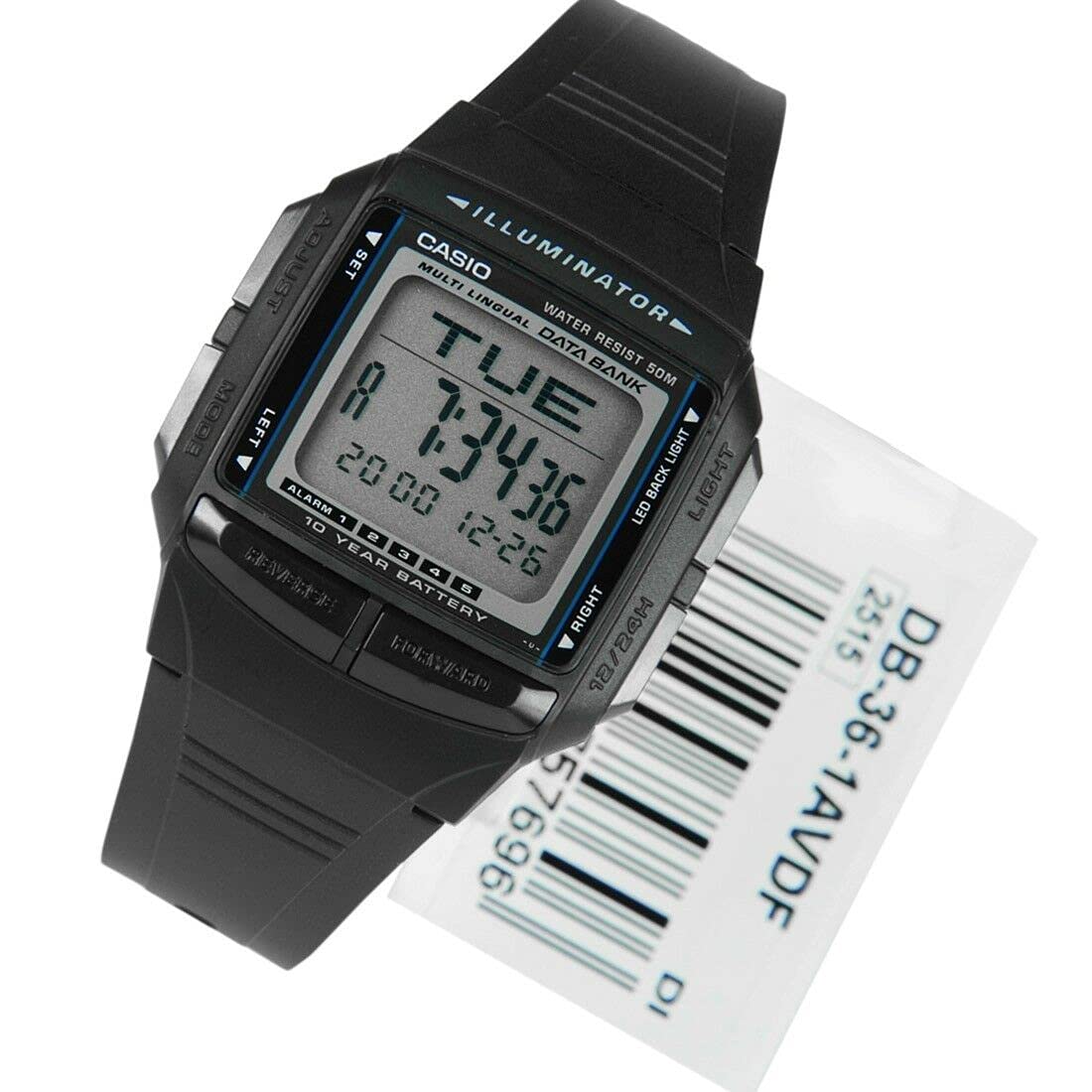 Casio uomo DB36 – 1 AV Multilingual Databank Watch