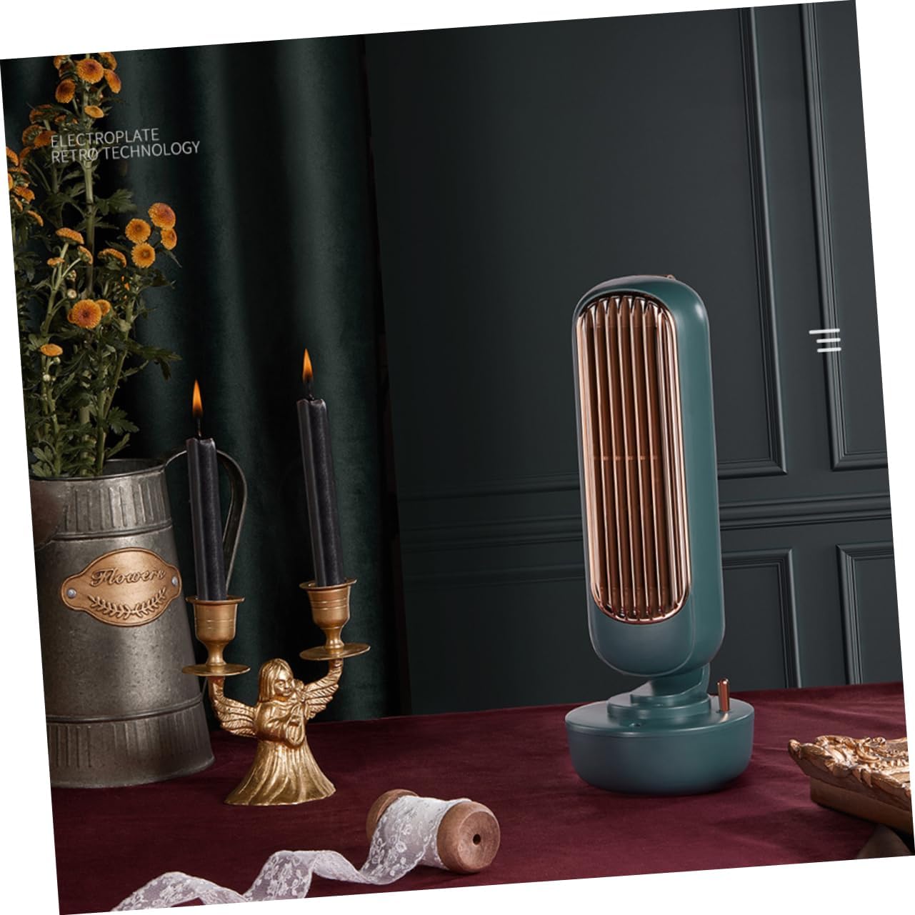 ABOOFAN Usb Desk Cooling Fan Humidifier Function Mini Portable Atomizing Fan for Home Office Use Green Personal Air Circulator for Moisture and Comfort