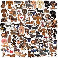BOHUIZ 60 Pcs Cute Dachshund Dog Stickers for Scrapbook, Waterproof Sausage Pet Dogs Stickers PVC Dog Sticker for Water Bottles Vinyl Decals for Scrapbook Bike Luggage Computer Laptop Skateboard Phone