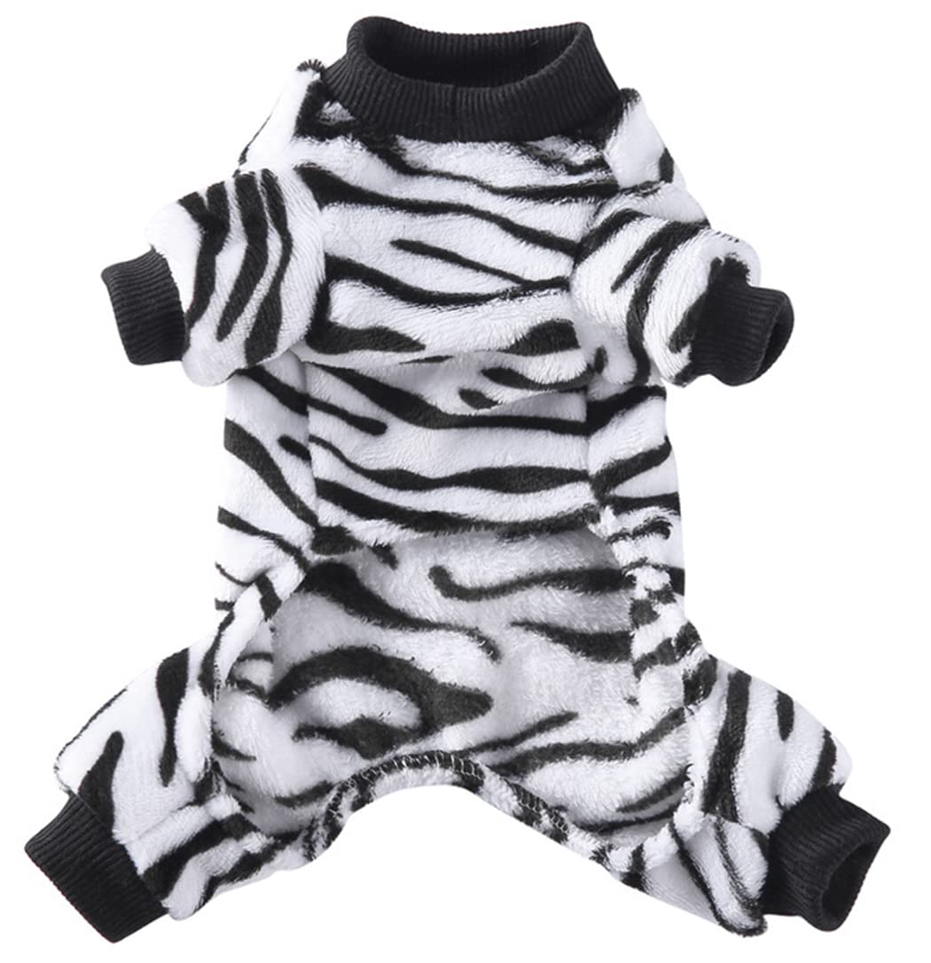 XIAOYU Winter Warm Dog Pajamas Dog Jumpsuit 4 Legs Pet Apparel Cat Onesie Pjs for Small Dog Cat Apparel Outfits Whtie, M - Image 2